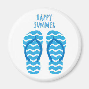 Happy Summer Magnet mit Flip Flops