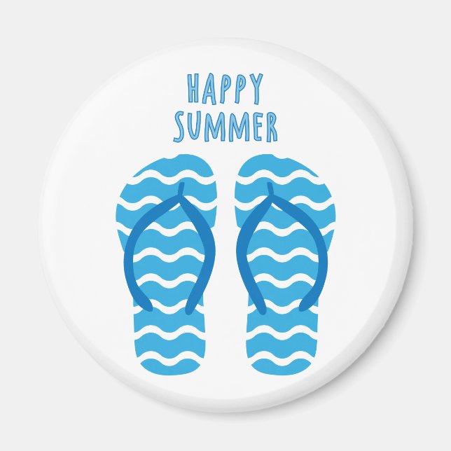Happy Summer Magnet mit Flip Flops (Vorne)