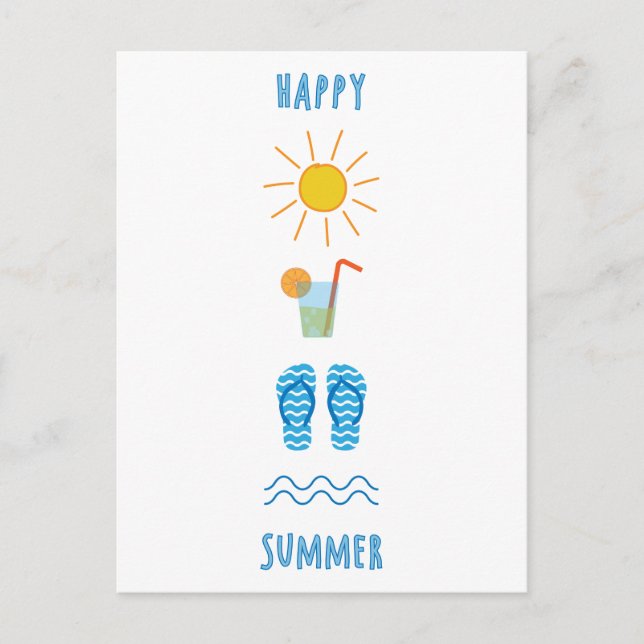 Happy Summer Postcard Postkarte (Vorderseite)