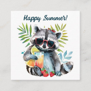 Happy Summer Raccoon Beach Chillout Begleitkarte