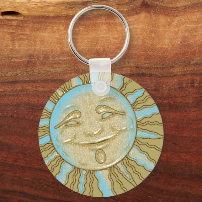 Happy Summer Smiling Sun Artwork | SCHLÜSSELANHÄNG Schlüsselanhänger (Vorderseite)