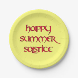 Happy Summer Solstice Paper Party Plättchen Pappteller