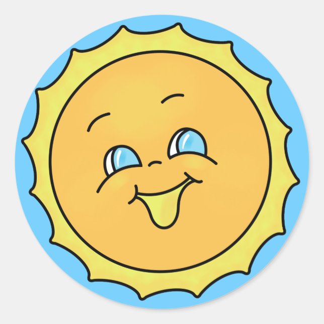 Happy Summer Sunshine Face Runder Aufkleber (Vorderseite)