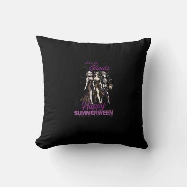 Happy Summerween Ghoul Girl Squad Kissen (Vorderseite)