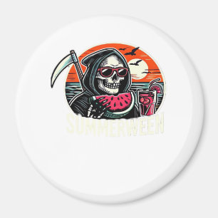 Happy Summerween Grim Sensenmann Watermelon Summer Magnet
