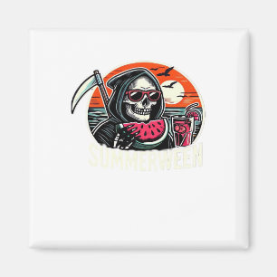 Happy Summerween Grim Sensenmann Watermelon Summer Magnet