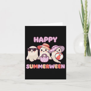 Happy Summerween Summer Halloween Ghost Karte