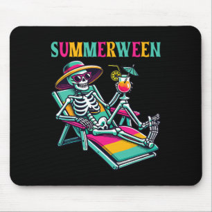 Happy Summerween Summer Halloween Skeleton Mousepad