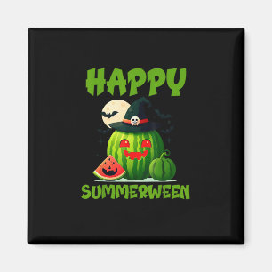 Happy Summerween Summer Watermelon Jack-O-Lantern Magnet