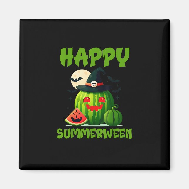 Happy Summerween Summer Watermelon Jack-O-Lantern Magnet (Vorne)