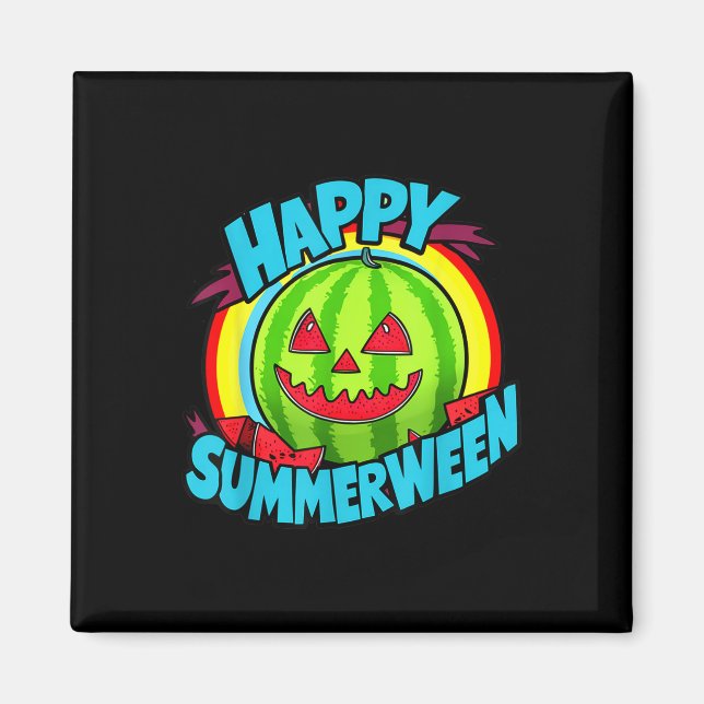 Happy Summerween Summer Watermelon Jack-o-lantern Magnet (Vorne)