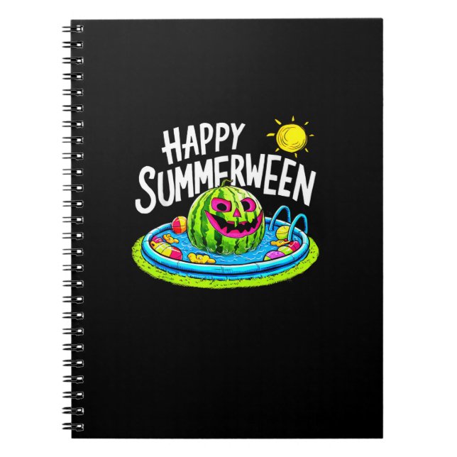 Happy Summerween Summer Watermelon Jack-O-Lantern Notizblock (Vorderseite)
