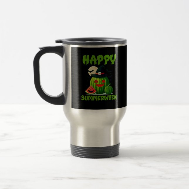 Happy Summerween Summer Watermelon Jack-O-Lantern Reisebecher (Links)