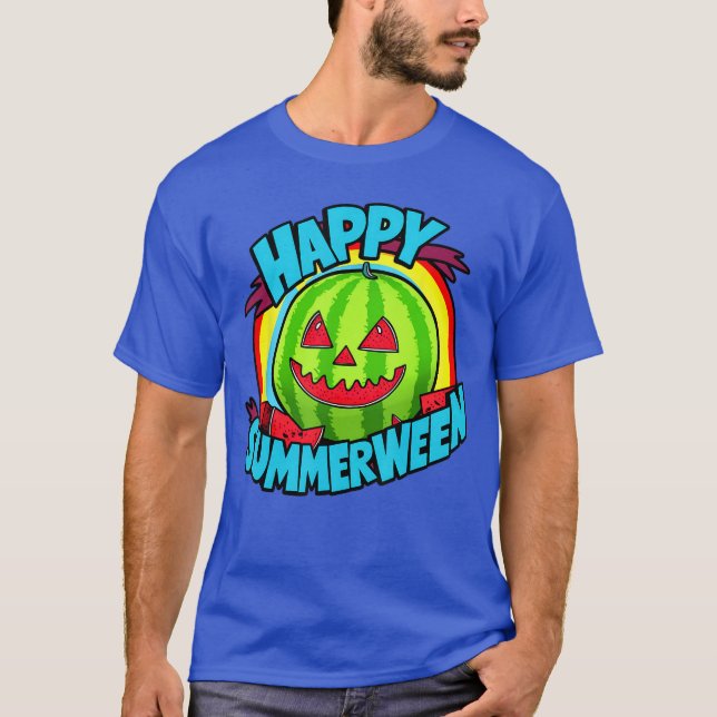 Happy Summerween Summer Watermelon Jackolantern Ha T-Shirt (Vorderseite)