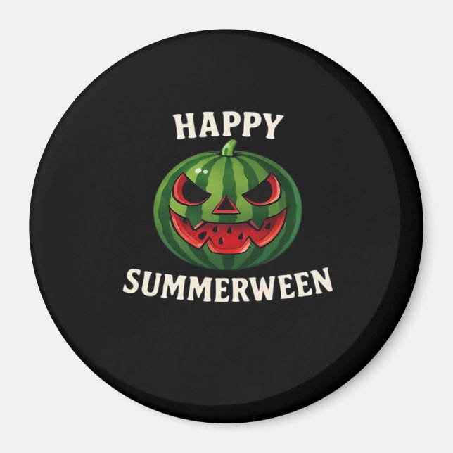 Happy Summerween Watermelon Jack O’ Lantern - Funn Magnet (Vorne)