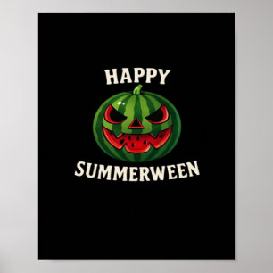 Happy Summerween Watermelon Jack O’ Lantern - Funn Poster