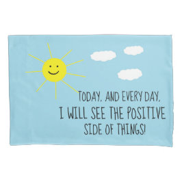 Happy Sun Blue Sky Positives Zitat Blue Sky Print Kissenbezug