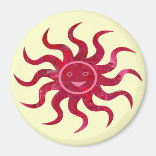 Happy Sun Face Design Magnet