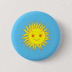 Happy Sun Face Zeichnend Button