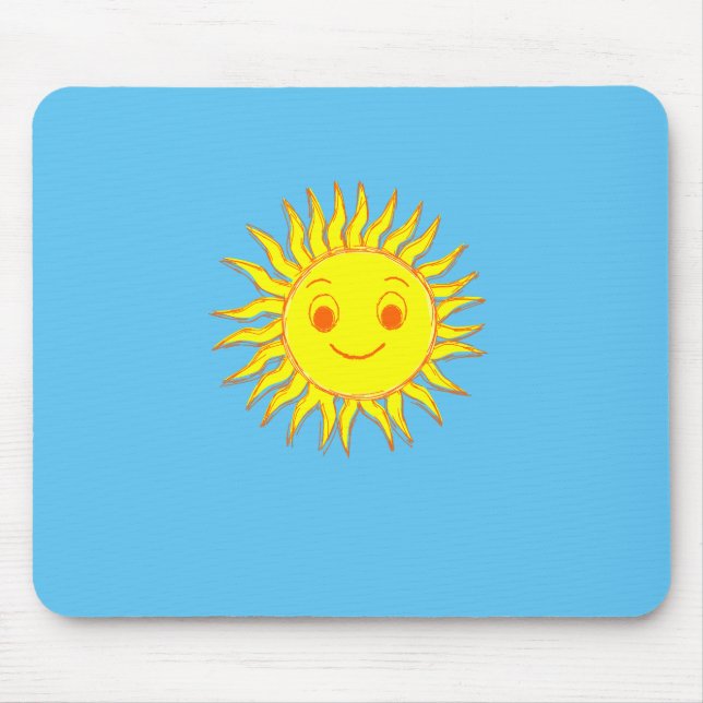 Happy Sun Face Zeichnend Mousepad (Vorne)