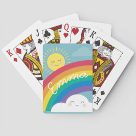 Happy Sun Niedlich Cloud Rainbow Spielkarten