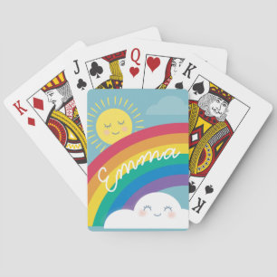 Happy Sun Niedlich Cloud Rainbow Spielkarten