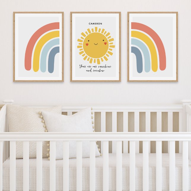Happy Sun Rainbow Personalisiertes Kinderzimmer De Bilderwand Sets (Von Creator hochgeladen)
