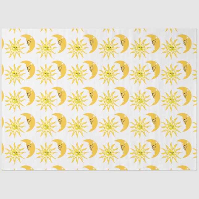 Happy Sun und Moon Decoupage Seidenpapier (Vorderseite)