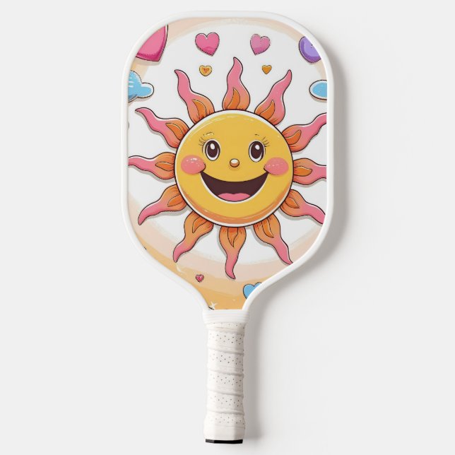 Happy Sun und Wolken Pickleball Schläger (Rückseite)