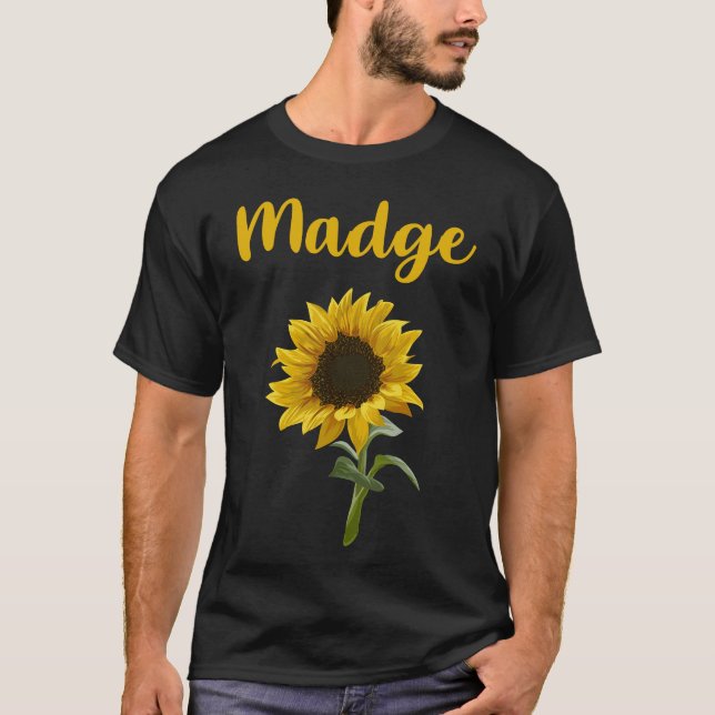Happy Sunflower - Name Madge T-Shirt (Vorderseite)