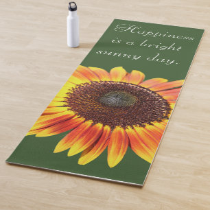 Happy Sunflower Quote Yoga Mat Yogamatte