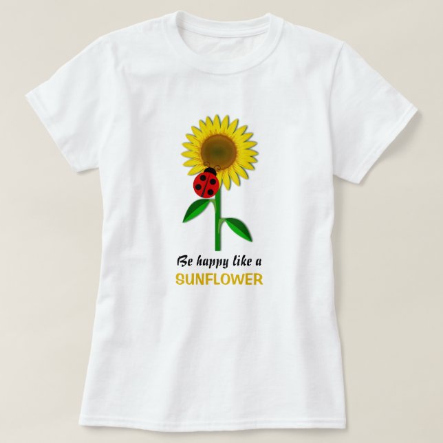 Happy Sunflower Yellow Blume Summer T-Shirt (Design vorne)