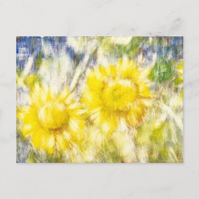 Happy Sunflowers Postcard Postkarte (Vorderseite)