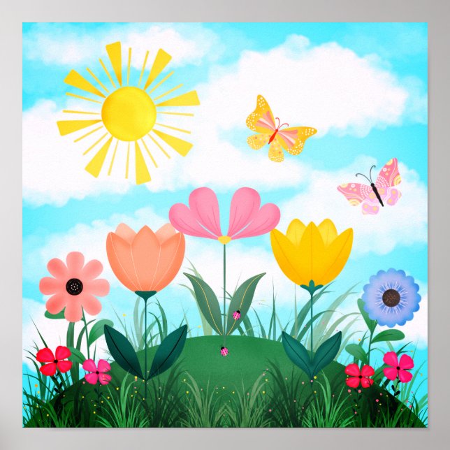 Happy Sunny Garden Poster (Vorne)