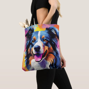 Happy Sunny Puppy Watercolor Tasche