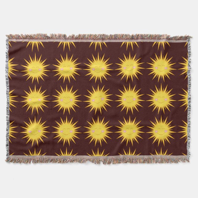 Happy Sunshine Cartoon werfen Decke (Vorderseite)