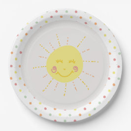 Happy Sunshine Punkt Party Paper Plate Pappteller