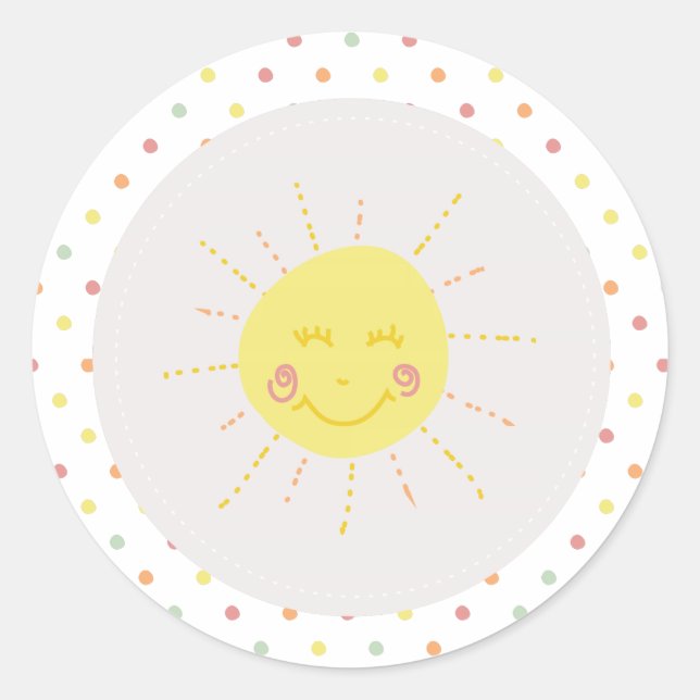 Happy Sunshine Punkt Party Paper Plate Runder Aufkleber (Vorderseite)