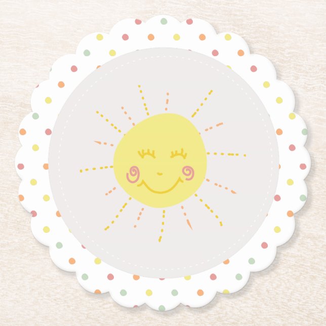 Happy Sunshine Punkt Party Paper Plate Untersetzer (Vorderseite)