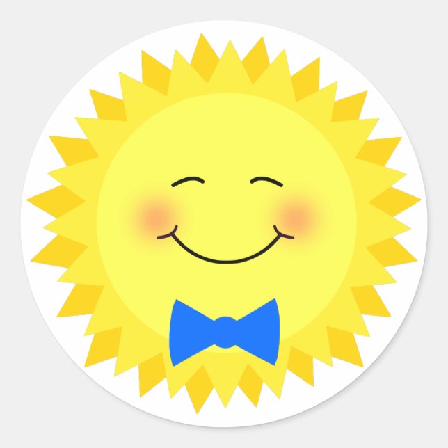 Happy Sunshine Runder Aufkleber (Vorderseite)