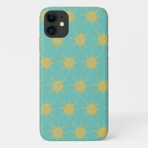 Happy Sunshine Suns Pattern aquamarin Case-Mate iPhone Hülle