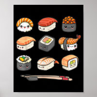 Happy Sushi Anime Kawaii Set Japanisch Food Lover