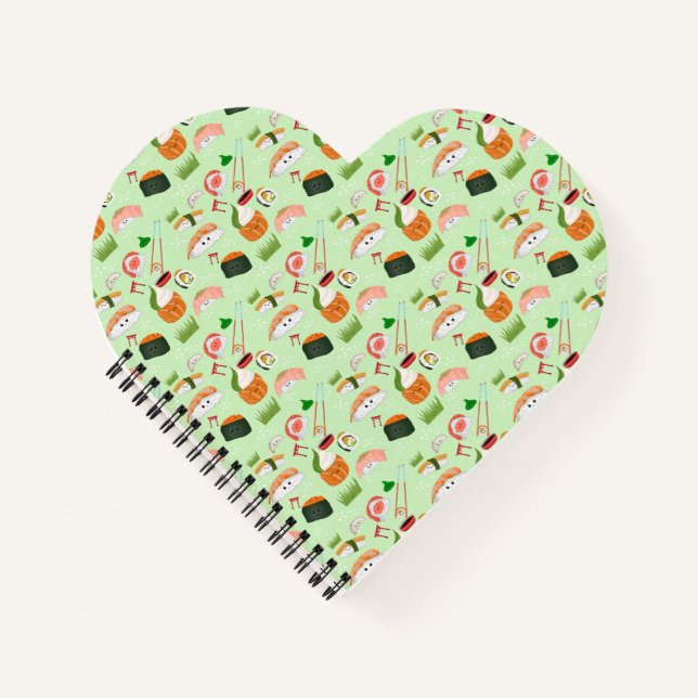 Happy Sushi Kawaii Notizbuch (Vorderseite)