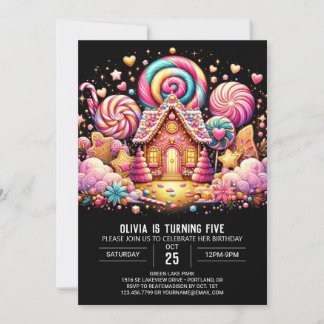 Happy Süßigkeiten Candyland Digital Geburtstag Einladung