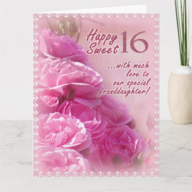 Happy Sweet 16 8.5X11 Birthday Karte (Vorderseite)