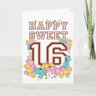 Happy Sweet 16 Candy Land Birthday Card Karte