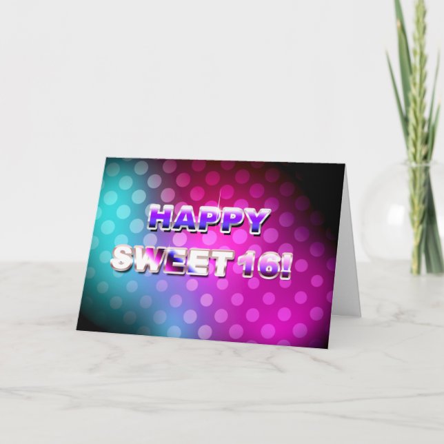 Happy Sweet 16 Colorful Card Karte (Vorderseite)