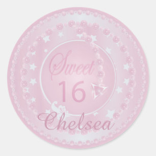 Happy Sweet 16 Geburtstag Runder Aufkleber