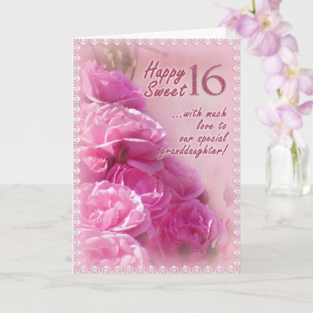 Happy Sweet 16 Geburtstagskarte Karte (Orchidee)