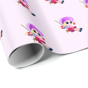Happy Swinging Girl Wrapping Paper - Anpassbar Geschenkpapier